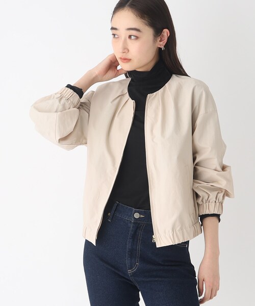 OPAQUE.CLIP（オペークドットクリップ）の「◆ノーカラーブルゾン【撥水加工/洗濯機洗い可】（ブルゾン・レディース・オフホワイト/ブラック/ベージュ・38/40）」の3枚目の写真