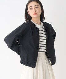 ◆ノーカラーブルゾン【撥水加工/洗濯機洗い可】
