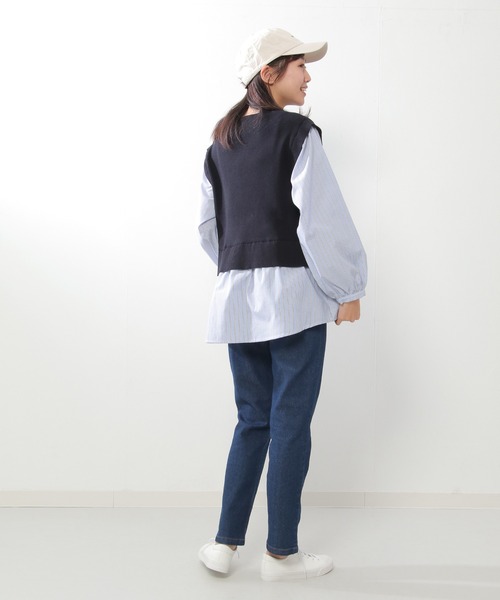 ikka(イッカ)の「ニットベストレイヤードプルオーバー(ニット/セーター・レディース・ベージュ/ネイビー/ミント・M/S/L)」の12枚目の写真