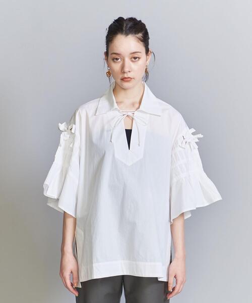 normment(ノーメント)の「<normment>リボン ブラウス -ウォッシャブル-(シャツ/ブラウス・レディース・ホワイト・FREE)」の4枚目の写真