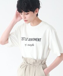 THE SHOP TK  | 【オーガニックコットン/洗える】ロゴ＆刺繍Tシャツ(Tシャツ/カットソー)
