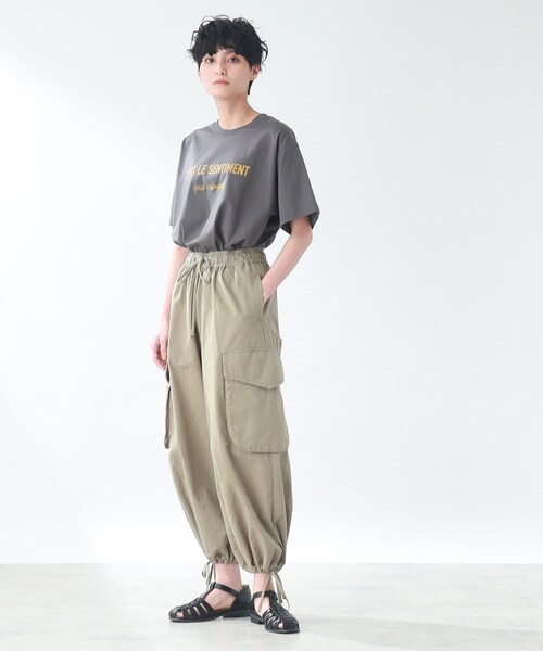 THE SHOP TK （ザ ショップ ティーケー ）の「◆【オーガニックコットン/洗える】ロゴ＆刺繍Tシャツ（Tシャツ/カットソー・レディース・チャコール/ブルー系/ホワイト系その他・13/12）」の15枚目の写真