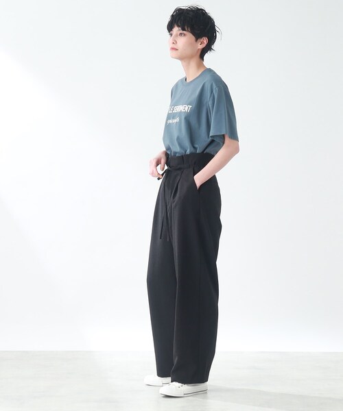 THE SHOP TK （ザ ショップ ティーケー ）の「◆【オーガニックコットン/洗える】ロゴ＆刺繍Tシャツ（Tシャツ/カットソー・レディース・チャコール/ブルー系/ホワイト系その他・13/12）」の19枚目の写真