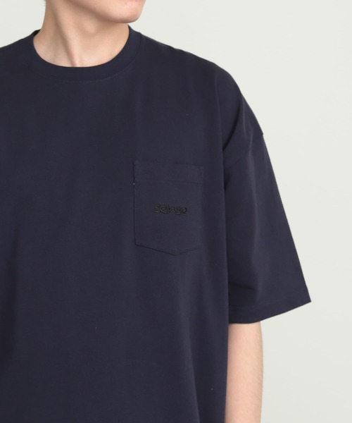 SENSE OF PLACE by URBAN RESEARCH(センスオブプレイスバイアーバンリサーチ)の「『ユニセックス』シシュウヘビーウエイトポケットTシャツ(5分袖)(Tシャツ/カットソー・メンズ・オートミール/グリーン/ホワイト/レッド/ネイビー・MEDIUM/LARGE)」の5枚目の写真
