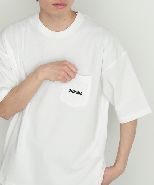 SENSE OF PLACE by URBAN RESEARCH(センスオブプレイスバイアーバンリサーチ)の「『ユニセックス』シシュウヘビーウエイトポケットTシャツ(5分袖)(Tシャツ/カットソー・メンズ・オートミール/グリーン/ホワイト/レッド/ネイビー・MEDIUM/LARGE)」の16枚目の写真