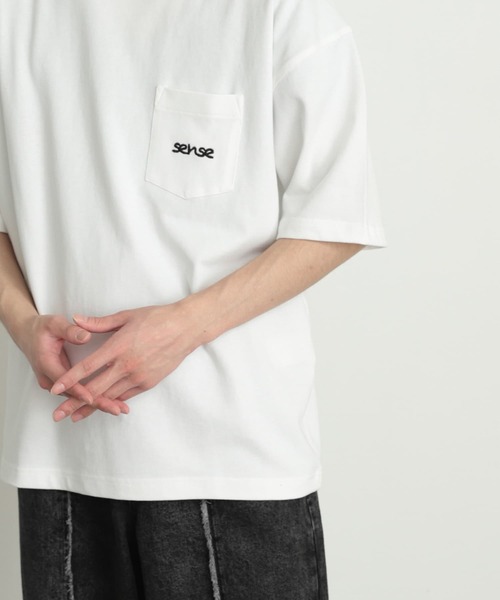SENSE OF PLACE by URBAN RESEARCH(センスオブプレイスバイアーバンリサーチ)の「『ユニセックス』シシュウヘビーウエイトポケットTシャツ(5分袖)(Tシャツ/カットソー・メンズ・オートミール/グリーン/ホワイト/レッド/ネイビー・MEDIUM/LARGE)」の12枚目の写真
