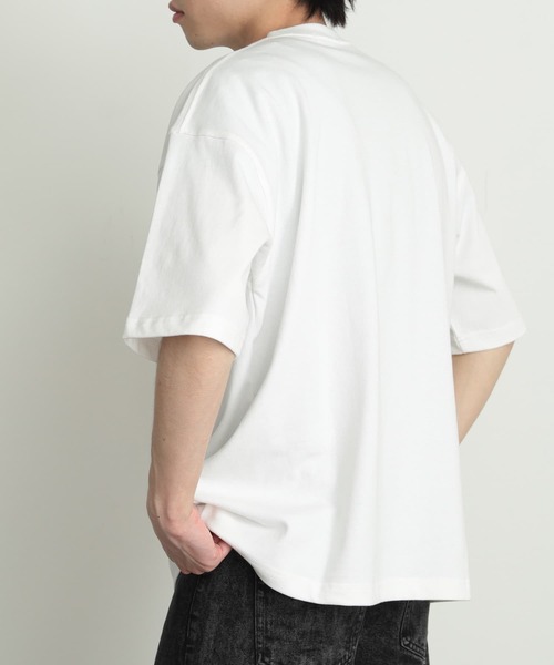SENSE OF PLACE by URBAN RESEARCH(センスオブプレイスバイアーバンリサーチ)の「『ユニセックス』シシュウヘビーウエイトポケットTシャツ(5分袖)(Tシャツ/カットソー・メンズ・オートミール/グリーン/ホワイト/レッド/ネイビー・MEDIUM/LARGE)」の6枚目の写真