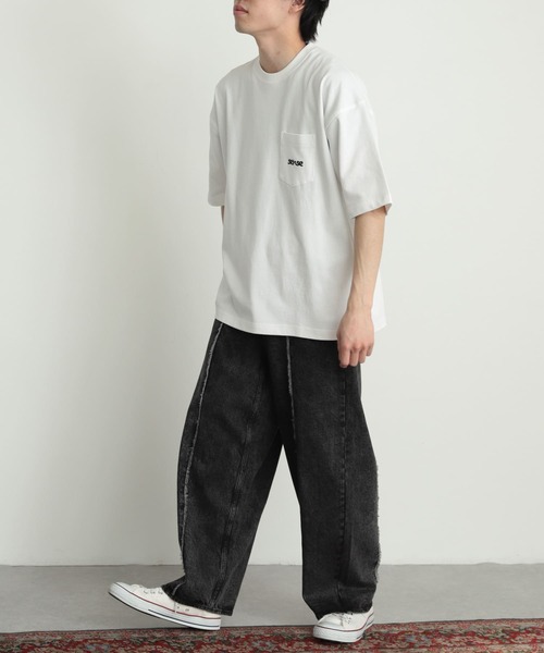 SENSE OF PLACE by URBAN RESEARCH(センスオブプレイスバイアーバンリサーチ)の「『ユニセックス』シシュウヘビーウエイトポケットTシャツ(5分袖)(Tシャツ/カットソー・メンズ・オートミール/グリーン/ホワイト/レッド/ネイビー・MEDIUM/LARGE)」の9枚目の写真
