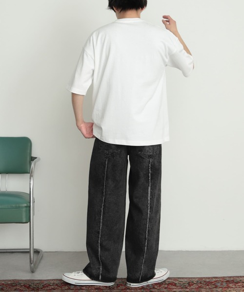 SENSE OF PLACE by URBAN RESEARCH(センスオブプレイスバイアーバンリサーチ)の「『ユニセックス』シシュウヘビーウエイトポケットTシャツ(5分袖)(Tシャツ/カットソー・メンズ・オートミール/グリーン/ホワイト/レッド/ネイビー・MEDIUM/LARGE)」の17枚目の写真