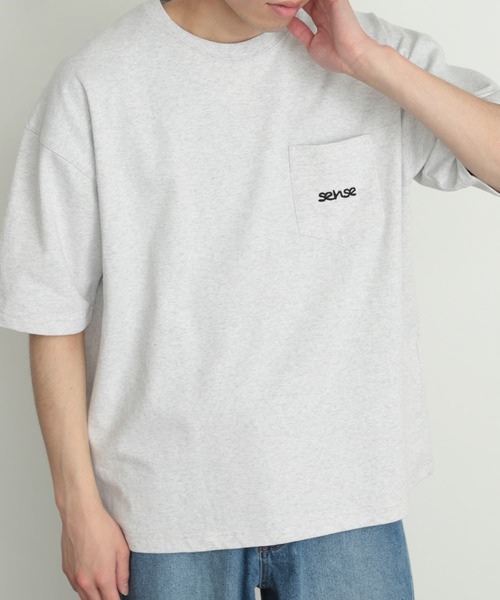 SENSE OF PLACE by URBAN RESEARCH(センスオブプレイスバイアーバンリサーチ)の「『ユニセックス』シシュウヘビーウエイトポケットTシャツ(5分袖)(Tシャツ/カットソー・メンズ・オートミール/グリーン/ホワイト/レッド/ネイビー・MEDIUM/LARGE)」の15枚目の写真