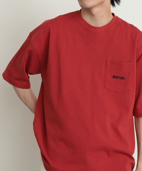 SENSE OF PLACE by URBAN RESEARCH(センスオブプレイスバイアーバンリサーチ)の「『ユニセックス』シシュウヘビーウエイトポケットTシャツ(5分袖)(Tシャツ/カットソー・メンズ・オートミール/グリーン/ホワイト/レッド/ネイビー・MEDIUM/LARGE)」の19枚目の写真