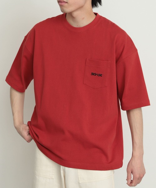 SENSE OF PLACE by URBAN RESEARCH(センスオブプレイスバイアーバンリサーチ)の「『ユニセックス』シシュウヘビーウエイトポケットTシャツ(5分袖)(Tシャツ/カットソー・メンズ・オートミール/グリーン/ホワイト/レッド/ネイビー・MEDIUM/LARGE)」の20枚目の写真