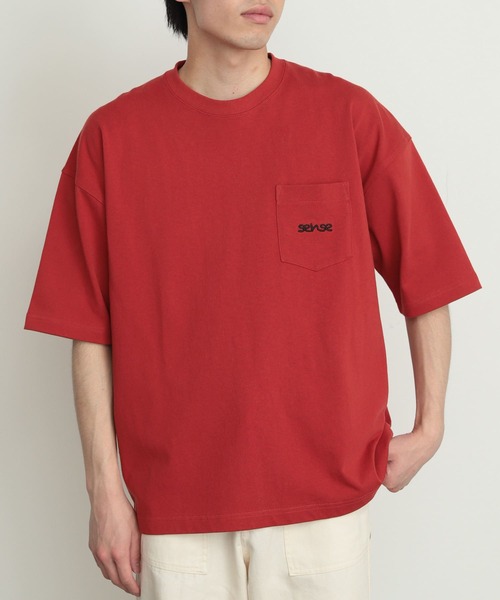 SENSE OF PLACE by URBAN RESEARCH(センスオブプレイスバイアーバンリサーチ)の「『ユニセックス』シシュウヘビーウエイトポケットTシャツ(5分袖)(Tシャツ/カットソー・メンズ・オートミール/グリーン/ホワイト/レッド/ネイビー・MEDIUM/LARGE)」の21枚目の写真