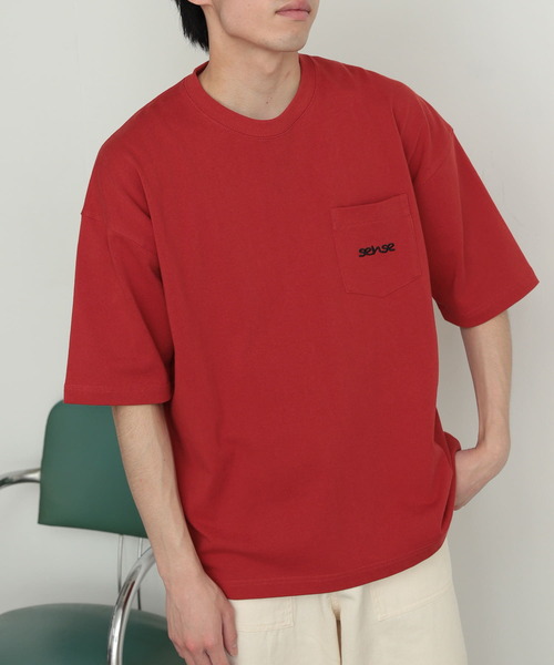 SENSE OF PLACE by URBAN RESEARCH(センスオブプレイスバイアーバンリサーチ)の「『ユニセックス』シシュウヘビーウエイトポケットTシャツ(5分袖)(Tシャツ/カットソー・メンズ・オートミール/グリーン/ホワイト/レッド/ネイビー・MEDIUM/LARGE)」の22枚目の写真