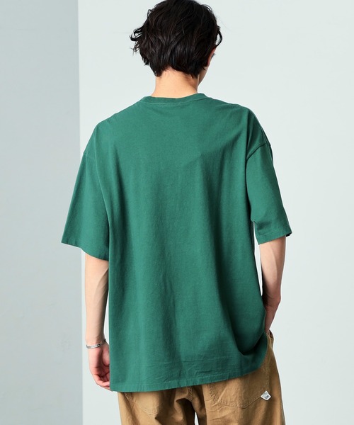 Lee(リー)の「Lee/リー オーバルロゴ半袖Tシャツ(Tシャツ/カットソー・メンズ・グリーン/ネイビー/ベージュ/チャコール・LARGE/MEDIUM/X-LARGE/SMALL)」の8枚目の写真