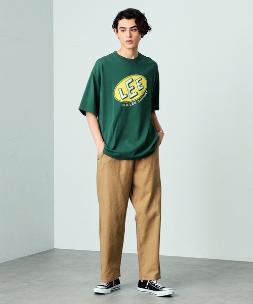 Lee(リー)の「Lee/リー オーバルロゴ半袖Tシャツ(Tシャツ/カットソー・メンズ・グリーン/ネイビー/ベージュ/チャコール・LARGE/MEDIUM/X-LARGE/SMALL)」の17枚目の写真