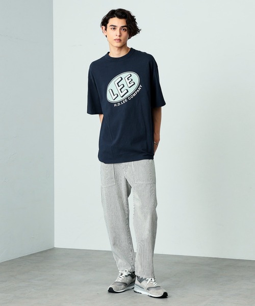 Lee(リー)の「Lee/リー オーバルロゴ半袖Tシャツ(Tシャツ/カットソー・メンズ・グリーン/ネイビー/ベージュ/チャコール・LARGE/MEDIUM/X-LARGE/SMALL)」の18枚目の写真
