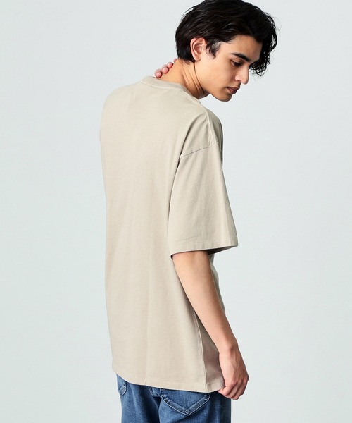 Lee(リー)の「Lee/リー オーバルロゴ半袖Tシャツ(Tシャツ/カットソー・メンズ・グリーン/ネイビー/ベージュ/チャコール・LARGE/MEDIUM/X-LARGE/SMALL)」の6枚目の写真