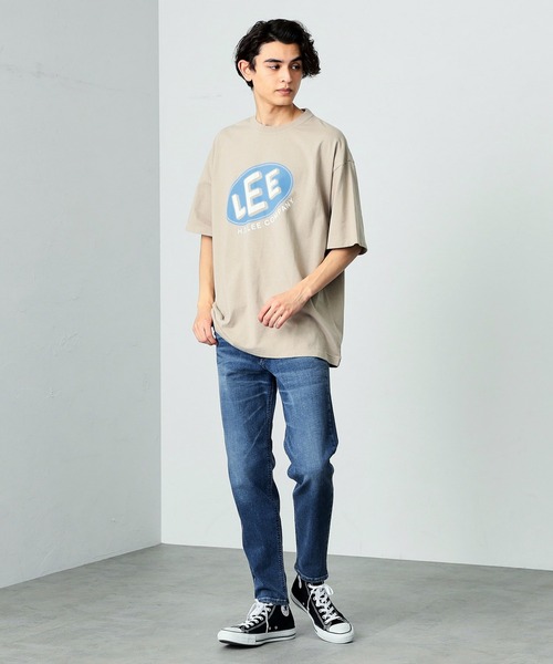 Lee(リー)の「Lee/リー オーバルロゴ半袖Tシャツ(Tシャツ/カットソー・メンズ・グリーン/ネイビー/ベージュ/チャコール・LARGE/MEDIUM/X-LARGE/SMALL)」の11枚目の写真