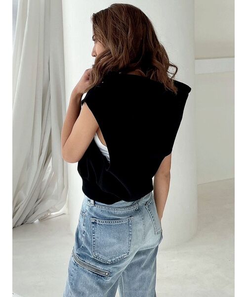 GYDA（ジェイダ）の「GGノースリーブパーカー（パーカー・レディース・グレー/ブラック/オフホワイト・FREE）」の14枚目の写真