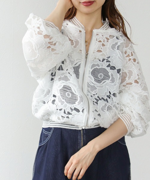 BIGフラワーレースブルゾン（ブルゾン）｜Cepica（セピカ）