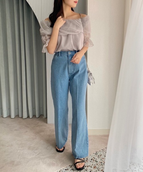 one after another NICE CLAUP(ワンアフターアナザーナイスクラップ)の「オーガンオフショルブラウス(シャツ/ブラウス・レディース・ライトグレー/ホワイト系その他/アイボリー/ホワイト系/ライトピンク・FREE)」の18枚目の写真