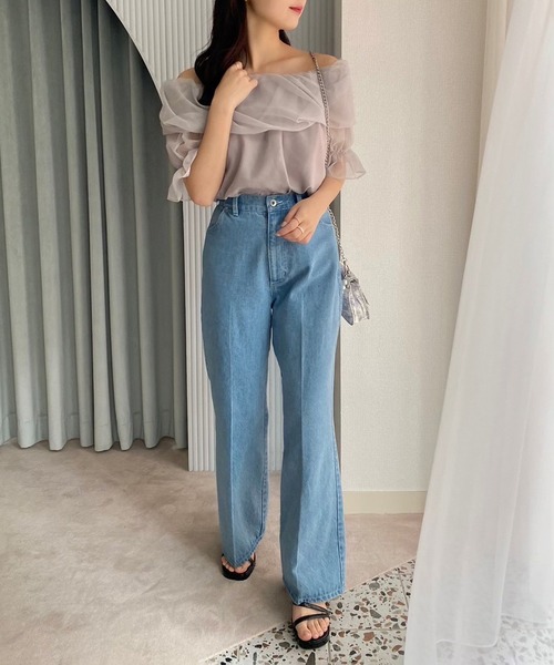 one after another NICE CLAUP(ワンアフターアナザーナイスクラップ)の「オーガンオフショルブラウス(シャツ/ブラウス・レディース・ライトグレー/ホワイト系その他/アイボリー/ホワイト系/ライトピンク・FREE)」の22枚目の写真