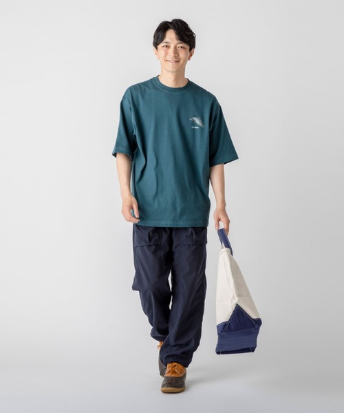 L.L.Bean（エルエルビーン）の「【JAPAN EDITION】ビーンズ・1980 カタログ・ティ、半袖 ジャパン・フィット（Tシャツ/カットソー・メンズ・キナリ/ライトグレー/グリーン・MEDIUM/SMALL/LARGE）」の7枚目の写真