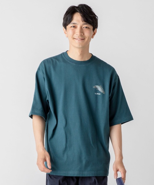 L.L.Bean（エルエルビーン）の「【JAPAN EDITION】ビーンズ・1980 カタログ・ティ、半袖 ジャパン・フィット（Tシャツ/カットソー・メンズ・キナリ/ライトグレー/グリーン・MEDIUM/SMALL/LARGE）」の13枚目の写真