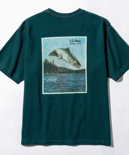L.L.Bean（エルエルビーン）の「【JAPAN EDITION】ビーンズ・1980 カタログ・ティ、半袖 ジャパン・フィット（Tシャツ/カットソー・メンズ・キナリ/ライトグレー/グリーン・MEDIUM/SMALL/LARGE）」の5枚目の写真