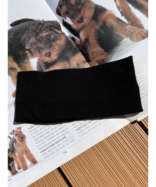 WC(ダブル シー)の「無地リブヘアバンド(ヘアバンド・レディース・グレー/ブラック/ホワイト・FREE)」の2枚目の写真