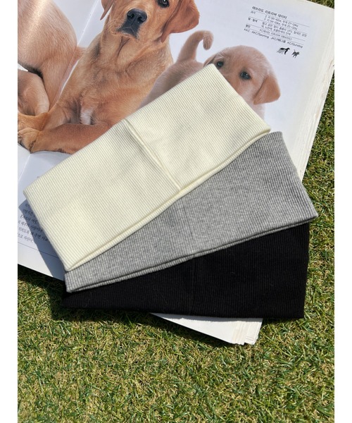 WC(ダブル シー)の「無地リブヘアバンド(ヘアバンド・レディース・グレー/ブラック/ホワイト・FREE)」の8枚目の写真