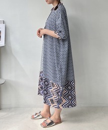 ♪ゆったりシルエット まぜまぜ配色コクーンワンピース