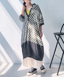 ♪まぜまぜ配色コクーンワンピース