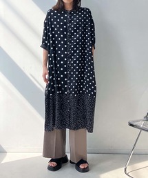 ♪ゆったりシルエット まぜまぜ配色コクーンワンピース