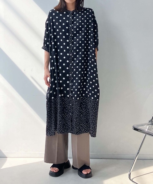 セール】♪まぜまぜ配色コクーンワンピース（ワンピース）｜AS