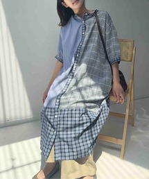 ♪ゆったりシルエット まぜまぜ配色コクーンワンピース