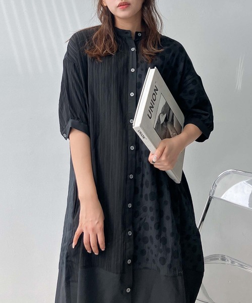 くぅ様限定•ワンピース セール】○フロントボタン付き 胸ギャザーカフタンワンピ―ス