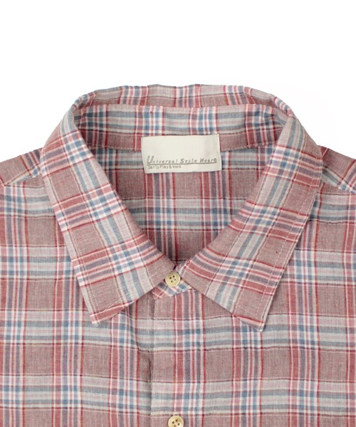Universal Style Wear(ユニバーサルスタイルウェア)の「Universal Style Wear ラギッド シャツ(シャツ/ブラウス・メンズ・サックスブルー系/レッド系/グリーン系/ホワイト×ホワイト・X-LARGE/LARGE/MEDIUM)」の15枚目の写真