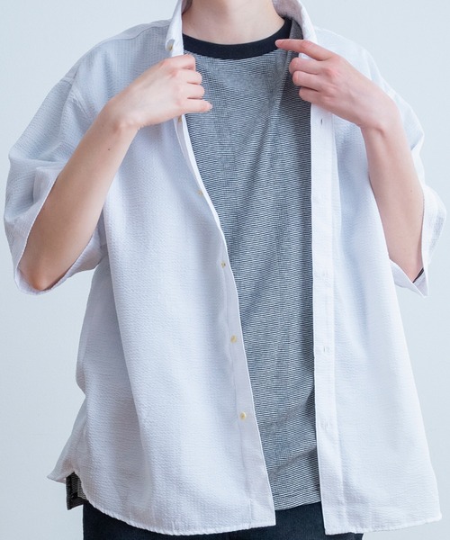 Universal Style Wear(ユニバーサルスタイルウェア)の「Universal Style Wear ラギッド シャツ(シャツ/ブラウス・メンズ・サックスブルー系/レッド系/グリーン系/ホワイト×ホワイト・X-LARGE/LARGE/MEDIUM)」の8枚目の写真
