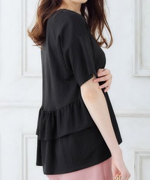 バックフリルキーネックＴシャツ