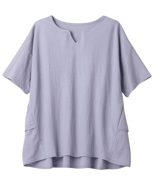 alotta(アロッタ)の「バックフリルキーネックTシャツ(Tシャツ/カットソー・レディース・ブラック/コバルトブルー/オフホワイト・MEDIUM/LARGE/X-LARGE/XX-LARGE)」の9枚目の写真