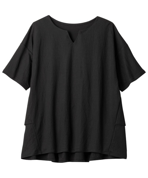 alotta(アロッタ)の「バックフリルキーネックTシャツ(Tシャツ/カットソー・レディース・ブラック/コバルトブルー/オフホワイト・MEDIUM/LARGE/X-LARGE/XX-LARGE)」の12枚目の写真