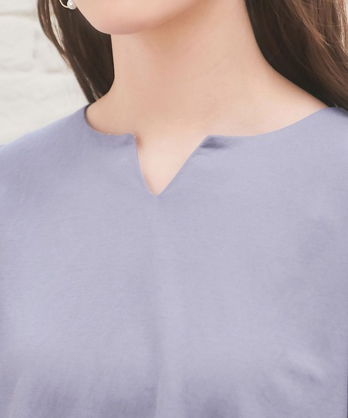 alotta(アロッタ)の「バックフリルキーネックTシャツ(Tシャツ/カットソー・レディース・ブラック/コバルトブルー/オフホワイト・MEDIUM/LARGE/X-LARGE/XX-LARGE)」の8枚目の写真