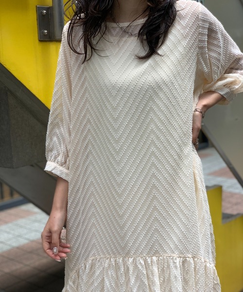 mi via loca(ミヴィアロカ)の「トライバル柄シアーティアードワンピース(インナー付き)(ワンピース・レディース・ブラック/グレー/オフホワイト・FREE)」の18枚目の写真