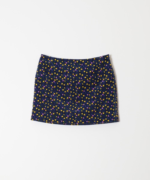 スカート HOLIDAY VELVETEEN FLOWER MINI SKIRT VELVETEEN FLOWER MINI SKIRT 別珍フラワーミニスカート