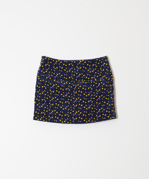 スカート HOLIDAY VELVETEEN FLOWER MINI SKIRT VELVETEEN FLOWER MINI SKIRT 別珍フラワーミニスカート