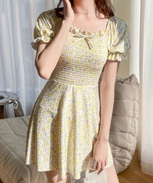 ALTROSE（アルトローズ）の「水着 小花柄 フレアスカート リボン フリル ワンピース（水着）」