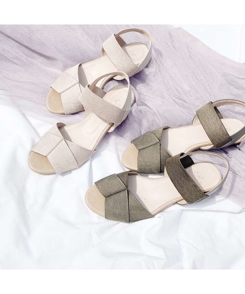 Riz raffinee（リズラフィーネ）の「モチーフウェッジソールサンダル（サンダル・レディース・ベージュ/カーキ/ブラック・M/L/S）」の3枚目の写真