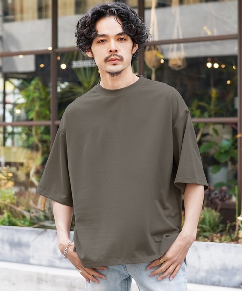 jiggys shop（ジギーズショップ）の「梨地 オーバーサイズ 半袖 Tシャツ（Tシャツ/カットソー・メンズ・グレー/ブラック/ダークグレー/ベージュ/ホワイト/グリーン・LARGE/MEDIUM/X-LARGE）」の5枚目の写真